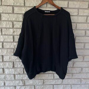 Women’s Helmut Lang Black Oversized Round Neck Pullover size P/XS